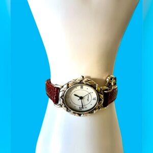 Brighton Vintage Carmel Watch.  Heart Charm Attached.  New Battery